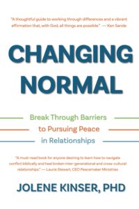 The book cover for Changing Normal: Break Through Barriers to Pursuing Peace in Relationships
